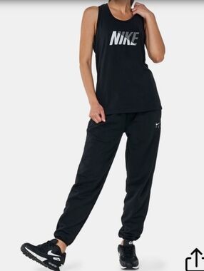 Nike Black Women's Dri Fit Track Basketball  Swestpants with Logo